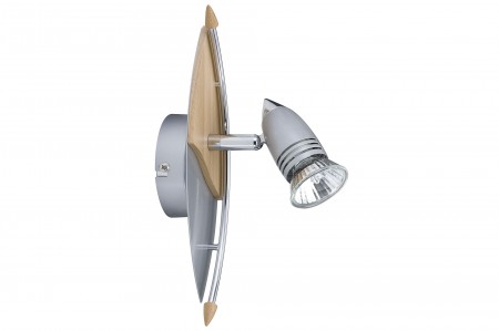 Spotlights Hilke Balken 50W GU10 Alu/Holz 230V Alu/Glas