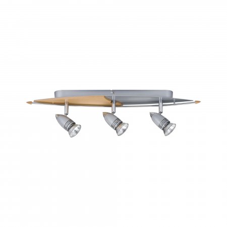 Spotlights Hilke Balken 3x50W GU10 Alu/Holz 230V Alu/Glas