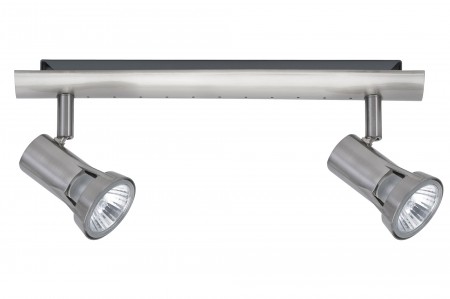 Spotlights Teja Balken 2x50W GU10 Wei� 230V Nickel / Satiniert