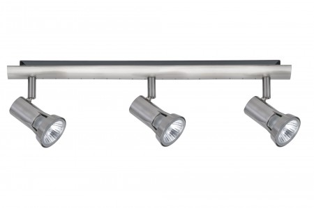 Spotlights Teja Balken 3x50W GU10 Wei� 230V Nickel / Satiniert