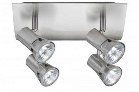 Spotlights Teja Rondell 4x50W GU10 Wei� 230V Nickel / Satiniert