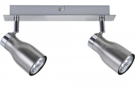 Spotlights Tinka Balken 2x50W GU10 Nickel geb�rstet 230V Metall