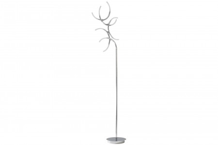 Living Bow Stehleuchte 9x10W G4 Chrom/satin 230V/12V Metall/Glas