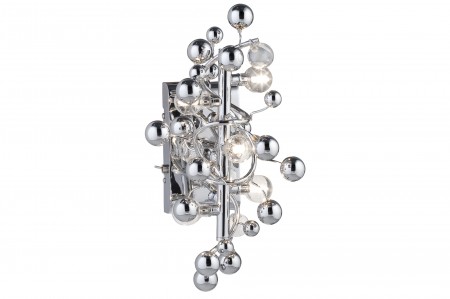 Living Sfera Wandleuchte 5x10W G4 Chrom transparent 230V/12V Metall/Glas
