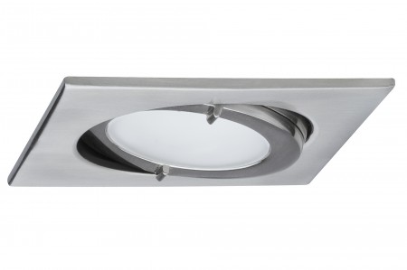 Paulmann  M�bel EBL IP44 Quadro schwenk. max.20W 12V G4 Eisen geb�rstet/Stahlblech/Glas