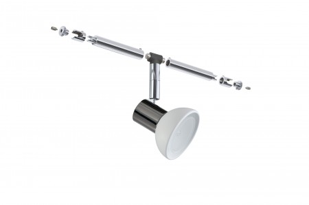 Wi & Ra System 2Easy Spot Sheela 5x20W GU5,3 Schwarzchrom/Opal 12V Metall/Glas