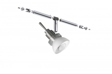 WiRa System CombiEasy Spot Verbier 1x35W GU4 Chrom matt/Opal 12V Metall/Glas