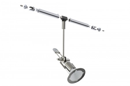 WiRa System CombiEasy Spot Tangens 1x35W GU5,3 Eisen geb�rstet 12V Metall