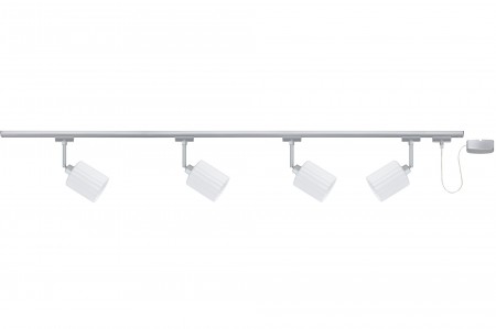 Paulmann URail System Set Zyli 4x40W GZ10 Chrom matt/Wei� 230V Metall/Glas