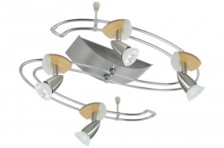 Paulmann Twister Cannes 4x35W GU5,3 Eisen geb/Holz 230/12V 150VA