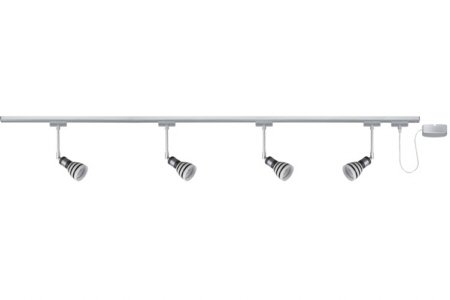 Paulmann U-Rail System Set Titurel 4x40W Chrom matt/Opal/Schwarz 230V