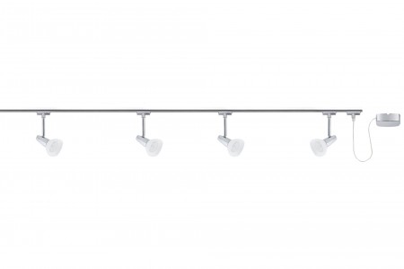 URail System Set Barelli 4x40W GZ10 Chrom/Opal 230V Metall/Glas