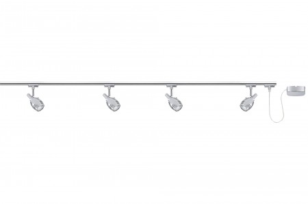 URail System Set Rumas 4x7W GU10 Chrom 230V Metall