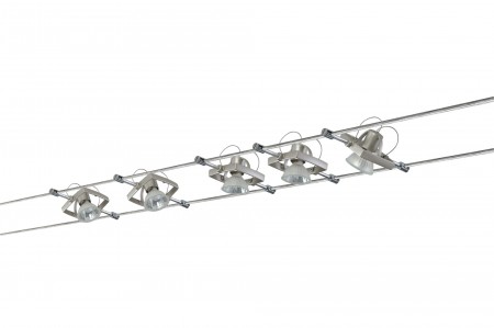Wire System Mac II 105 5x20W GU5,3 Nickel satiniert 230/12V 105VA Metall