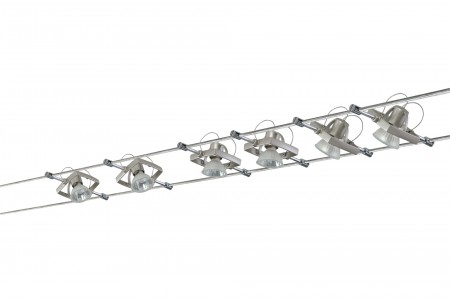 Wire System Mac II 210 6x35W GU5,3 Nickel satiniert 230/12V 210VA Metall