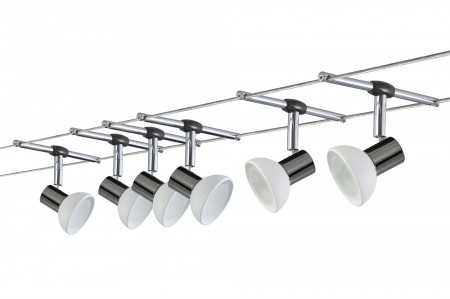 Wire System Sheela 210 6x35W GU5,3 Schwarzchrom/Opal 230/12V 210VA Met/Glas