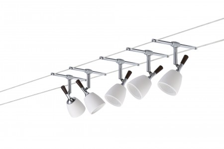 Wire System Mix 105 5x20W GU5,3 Chrom/Keramik 230V/12V 105VA Alu/Keramik