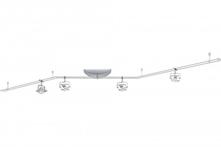 Rail System Mac� 150 4x35W GU5,3 Chrom matt 230V/12V 150VA Metall/Plastik