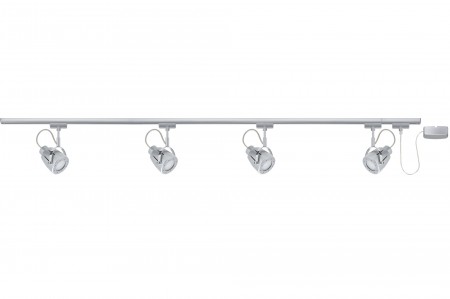  URail System Set Mega 4x11W GU10 Chrom matt 230V Metall