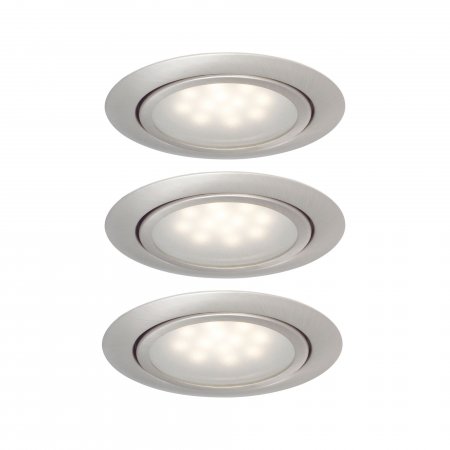 M�bel EBL Set LED 3x1W 12VA 230/12V 65mm Eisen geb�rstet/Metall
