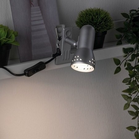 Paulmann Galeria Gryps Klemmspot max.1x40W E14 Eisen geb�rstet 230V Metall/Kunststoff