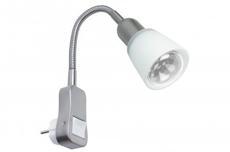 Paulmann Galeria Flexus II Steckerleuchte max.1x40W E14 Nickel sat/Opal 230V