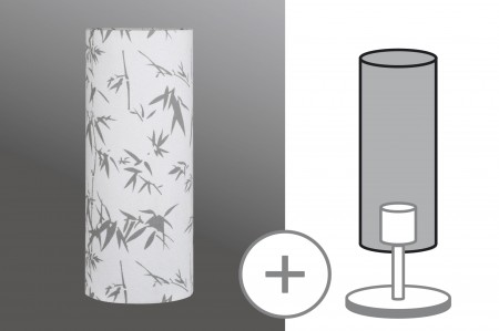 Deco Lampenschirm Light&Easy DESIGN Cilento Bamboo Elfenbein Stoff