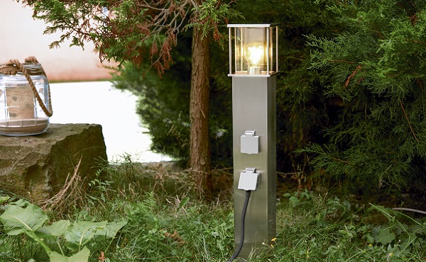 Garten-Steckdosensäule Außensteckdose Gartensteckdose 4-fach Steckdosensäule Outdoor