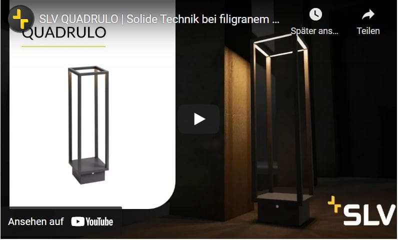 SLV QUADRULO ist die solide Technik bei filigranem Design Die Outdoor Leuchte QUADRULO überzeugt mit feinem Gehäuse und tollen Eigenschaften