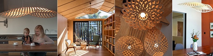 Flax Pendant basiert auf Bl�ttern der Flachspflanze oder Harakeke in Maori - David Trubridge.