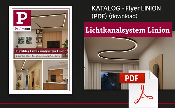 Flexibles Lichtkanalsystem Linion als Flyer Katalog downloaden