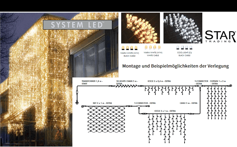 System LED Katalog mit Modulen und Verlegebeispiele