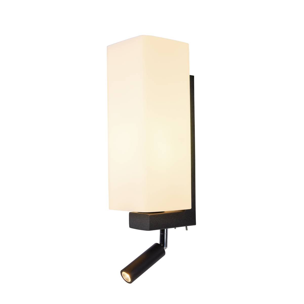SLV Leuchte 1003428 QUADRASS SPOT Indoor Wandaufbauleuchte mit LED Spot und E27 Fassung schwarz