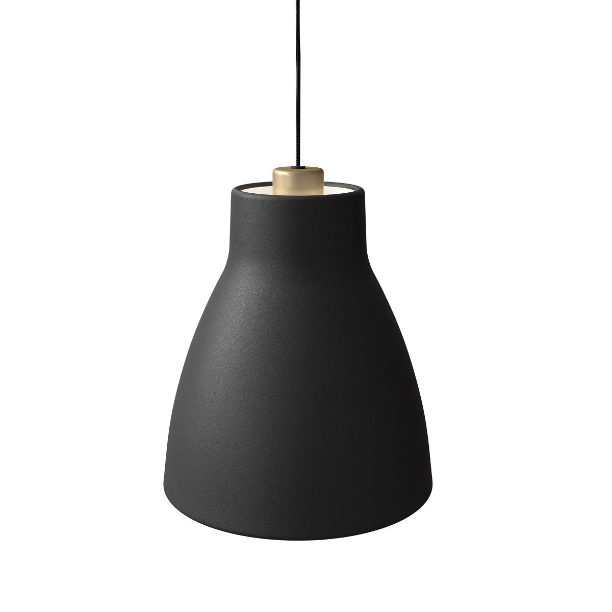 BELID Leuchten No. 1031198086 Pendelleuchte Gong Schwarz Gold 25cm E27