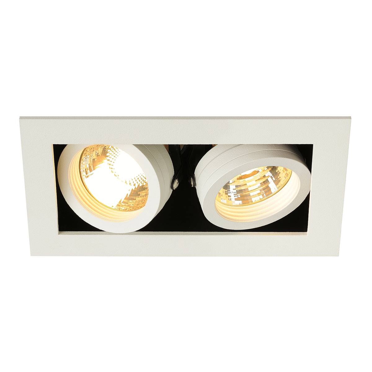 SLV No. 115521 KADUX 2 GU10 Downlight eckig mattweiss max. 2x50W