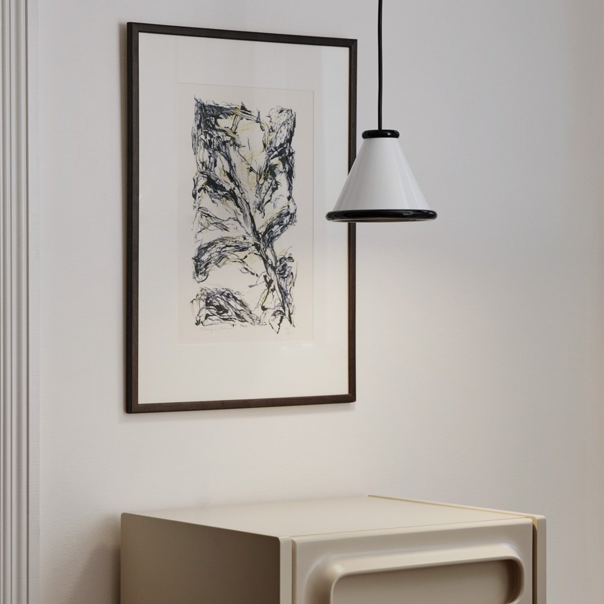 Belid Pendelleuchte Belle 15cm weiß glänzend schwarz glänzend 2700K