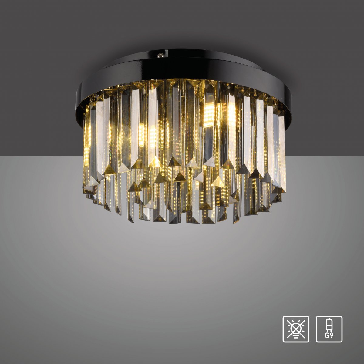 JUST LIGHT 15048-18 KULUNKA Kronleuchter schwarz