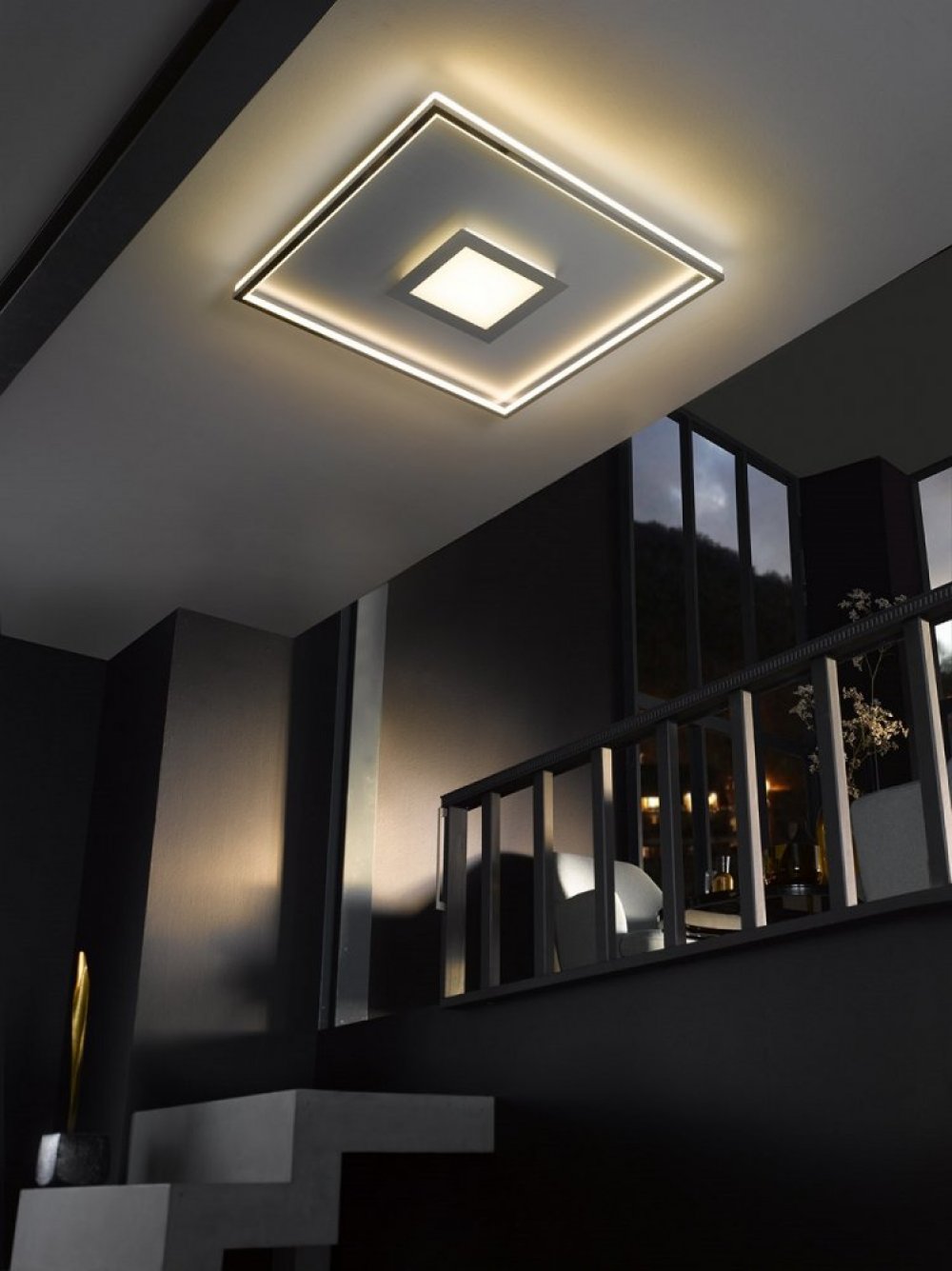 FH Leuchten No. 20643 LED Deckenleuchte Bug 49W chromfarben 80x80 cm