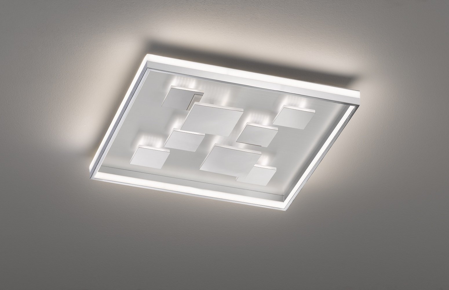 FH Leuchten No. 20899 LED Deckenleuchte Rico nickelfarben 53x53cm 3000K