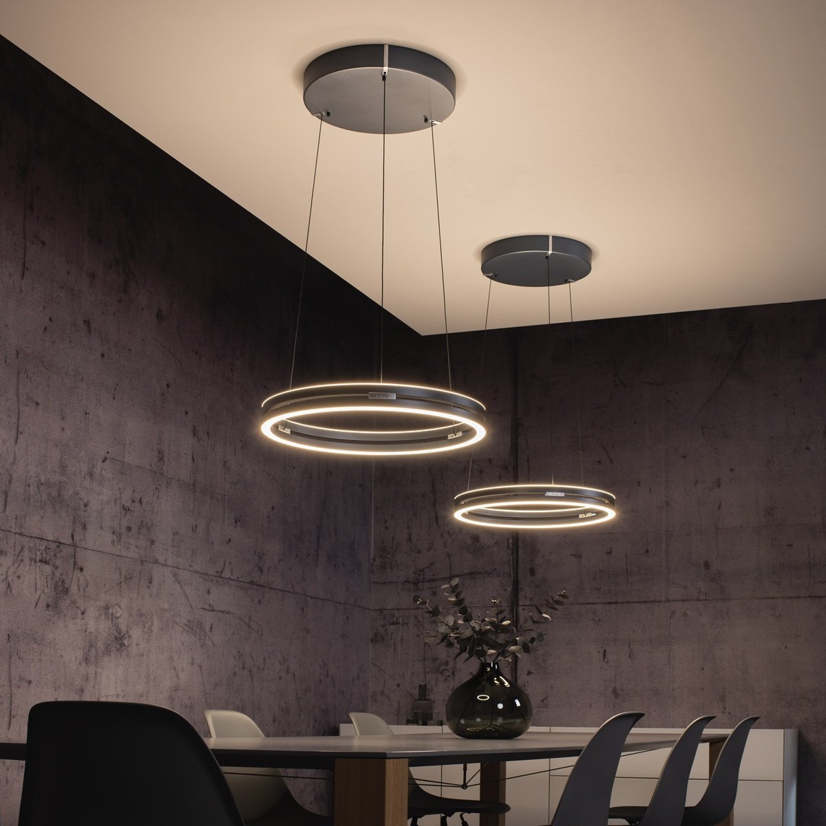 Paul Neuhaus 2550-15 Neuhaus PURE E-Loop LED Pendelleuchte mystic grey 2700-5000 K