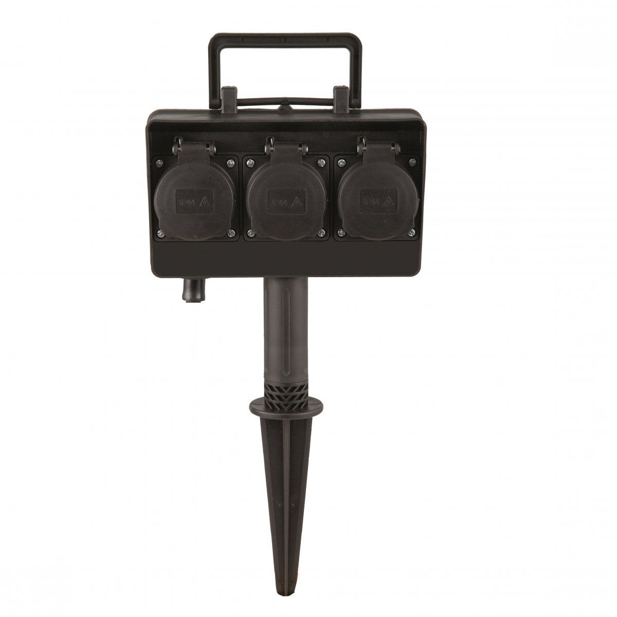 Heitronic Nr. 35467-HE Energieverteiler 3-Fach Dubai schwarz IP44 24cm