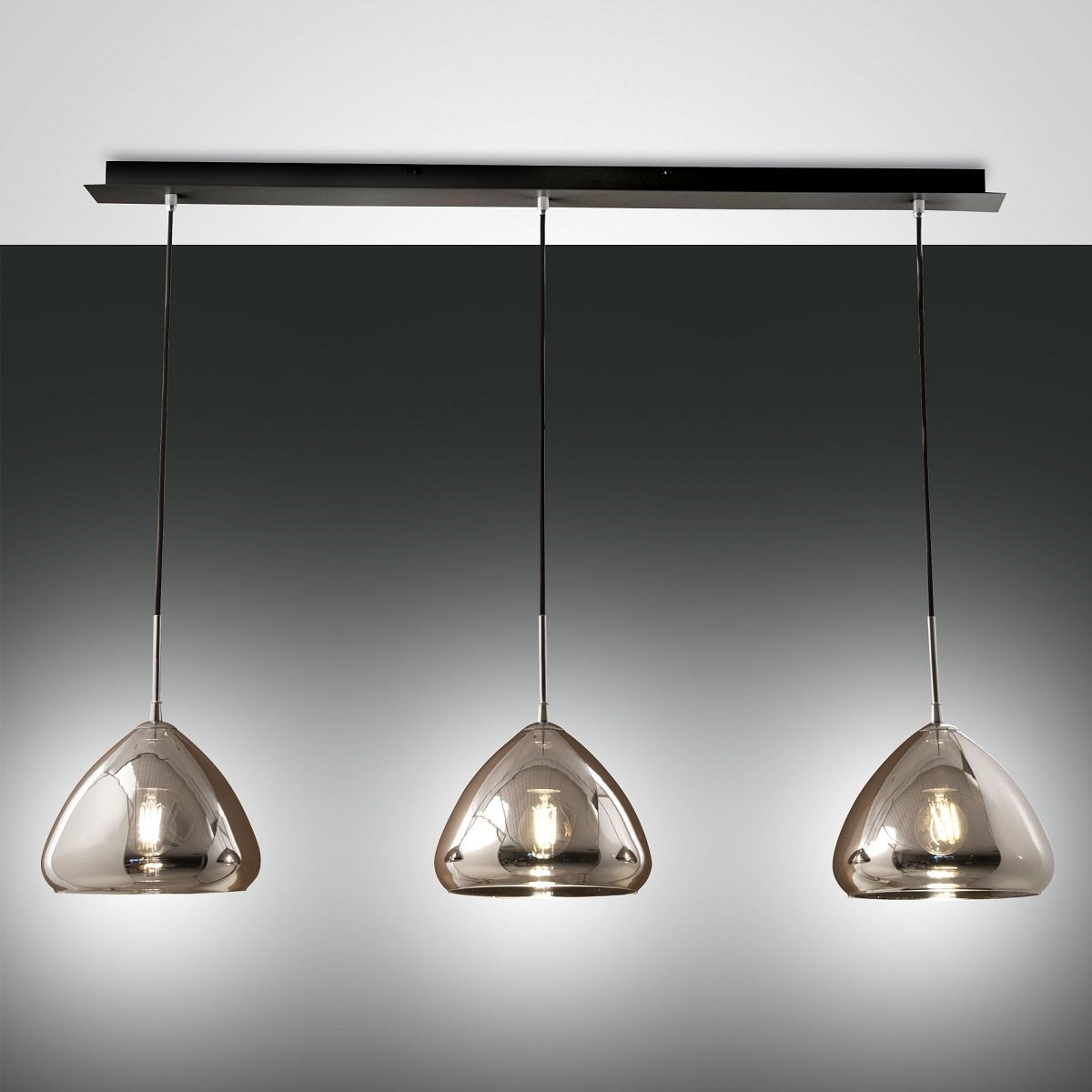 Fabas Luce 3667-48-138 Pendelleuchte Glow 3-flammig verchromt schwarz E27