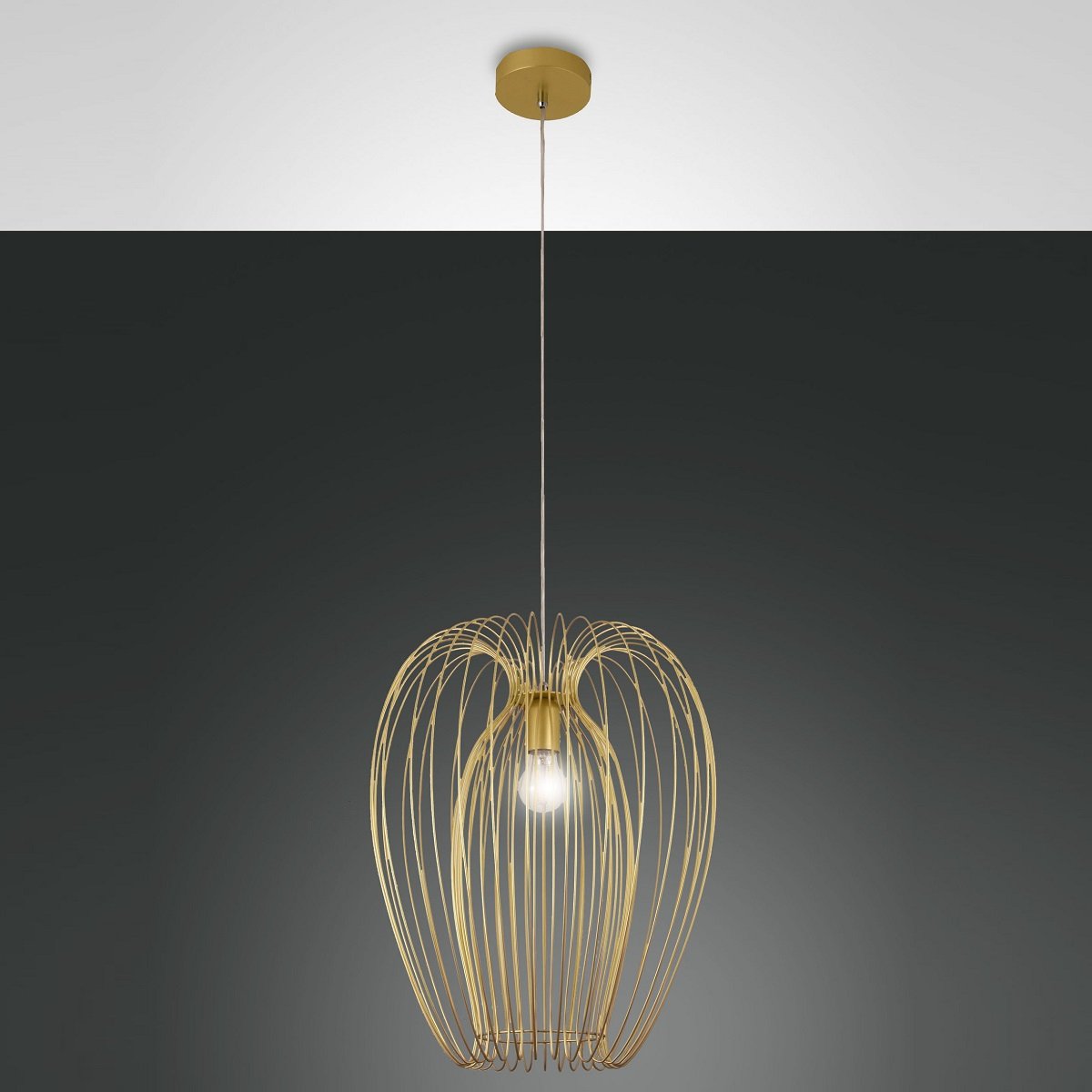 Fabas Luce 3677-45-225 Pendelleuchte Camp 40cm gold E27