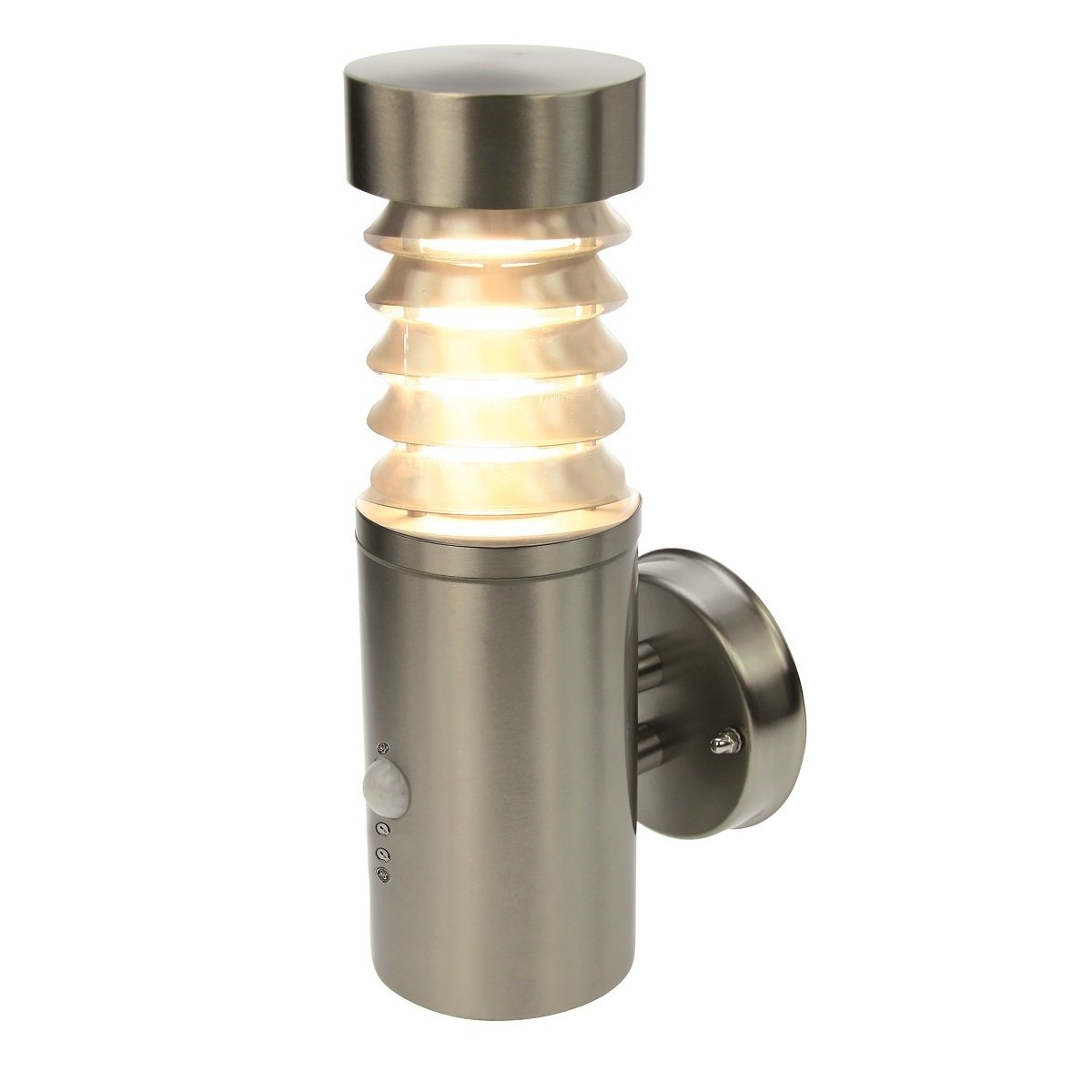 Heitronic 36891 LED Wandleuchte Saturn Edelstahl mit Bewegungsmelder