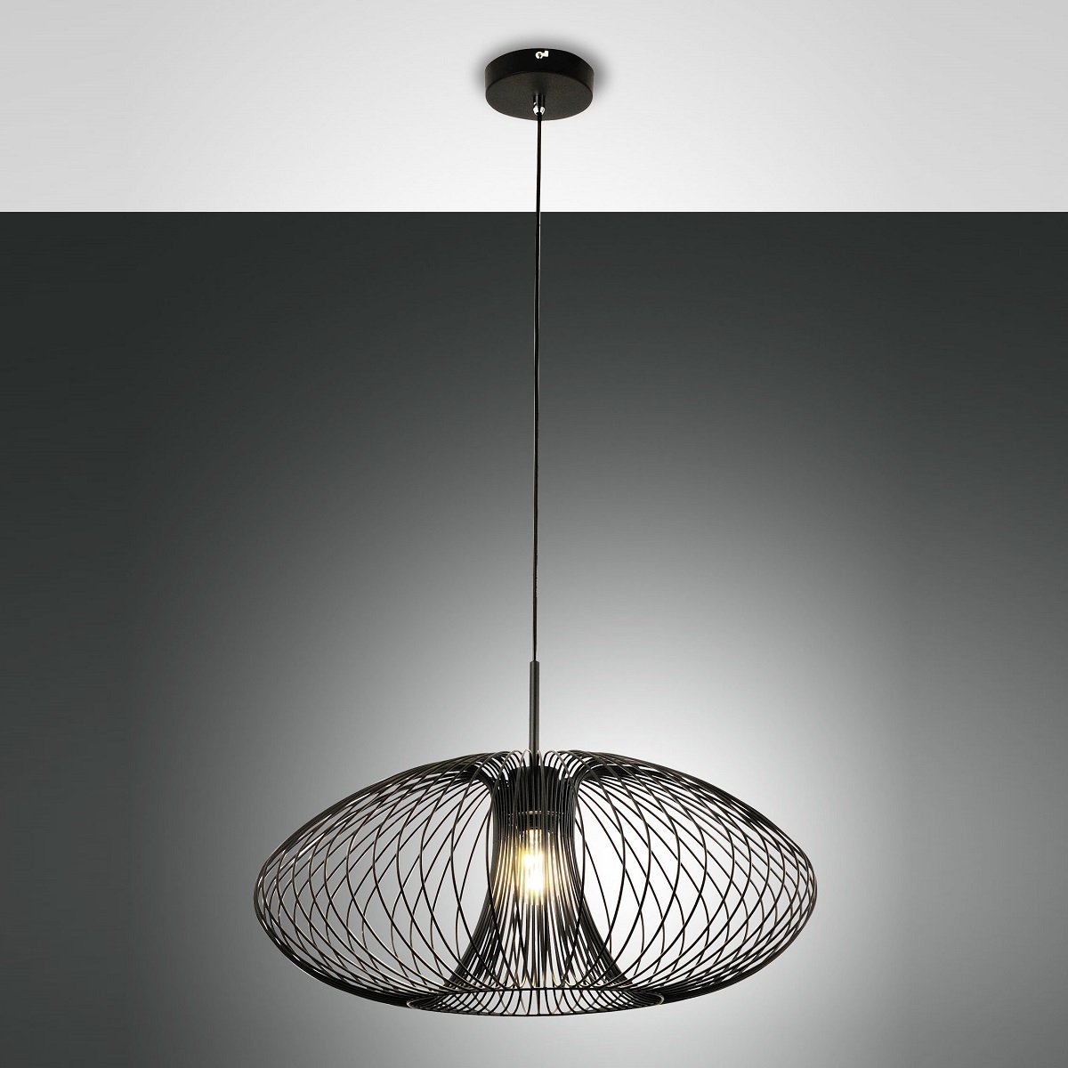 Fabas Luce 3706-40-101 Pendelleuchte Fassa 60cm schwarz E27
