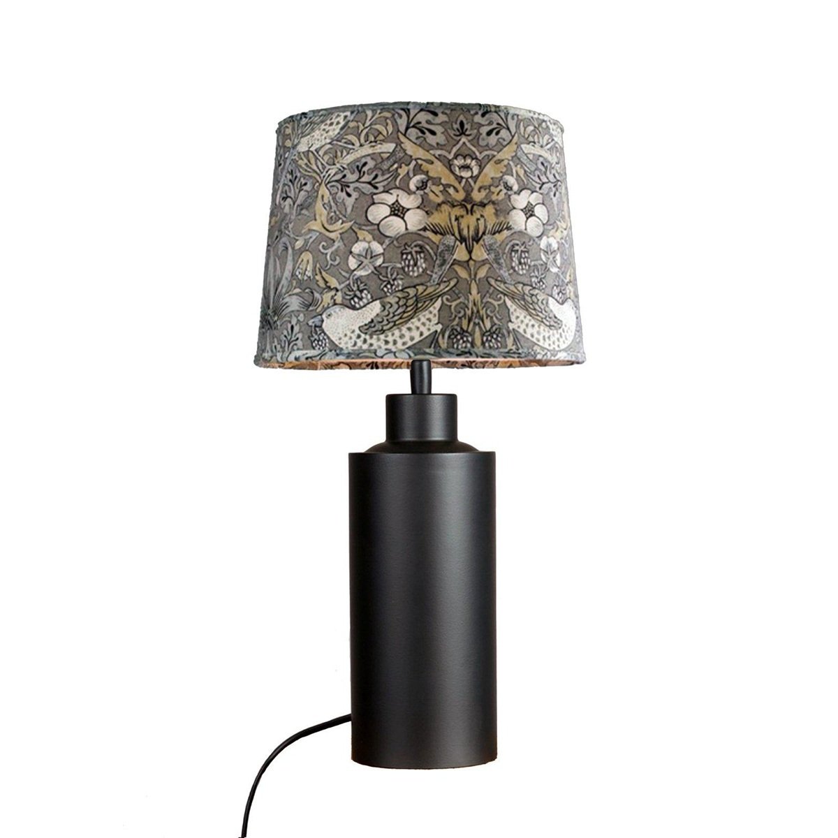 PR Home 4163203-010 Tischleuchte Solo Schwarz matt Stoffschirm bunt 48cm