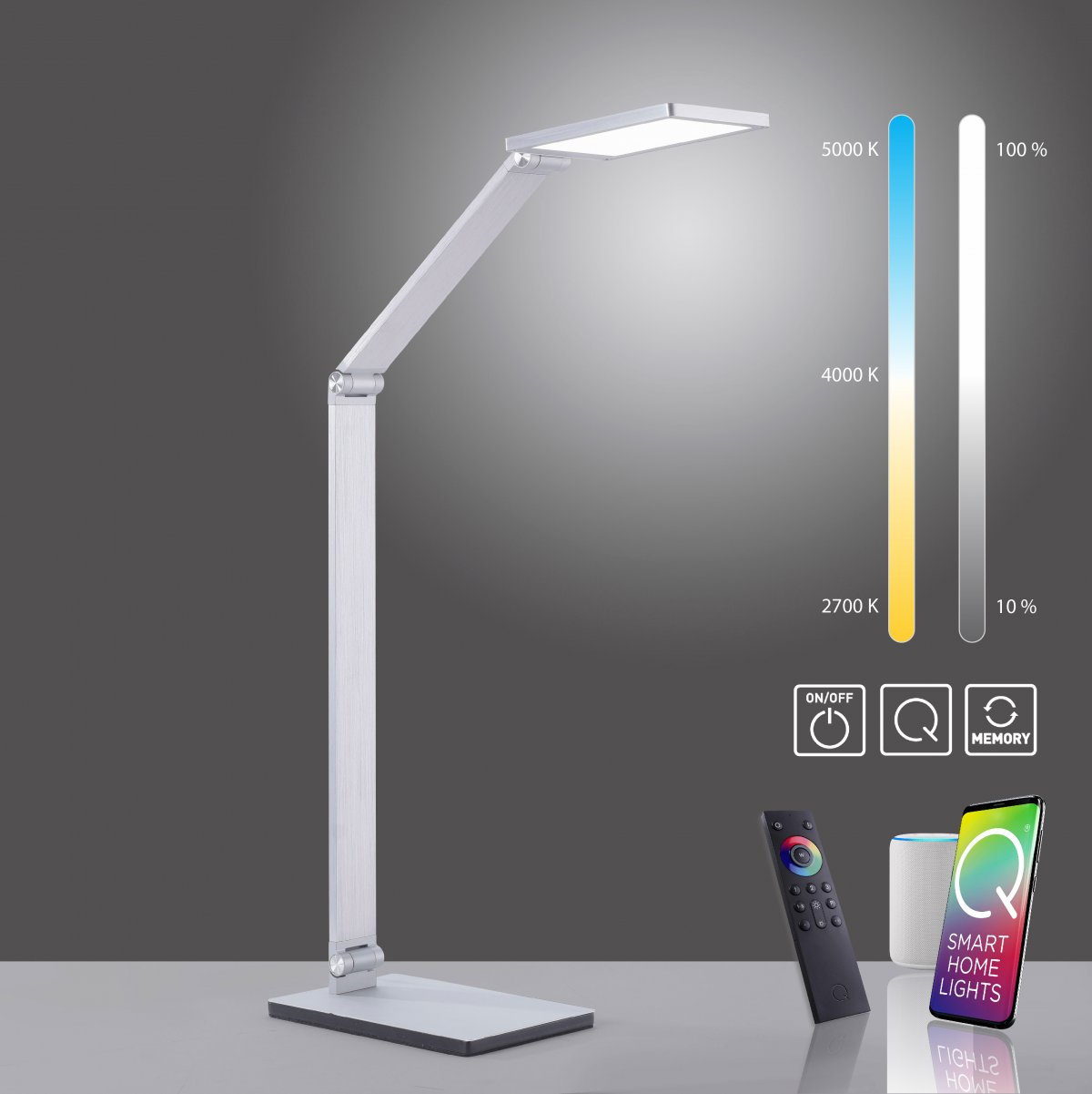 Paul Neuhaus 4875-95 Q-HANNES Tischleuchte aluminium