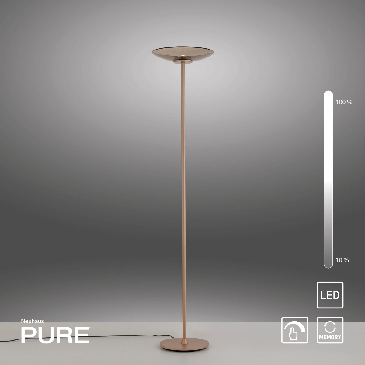 Paul Neuhaus 594-97 PURE Moon LED Stehleuchte bronce Touchdimmer