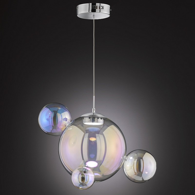 WOFI Leuchten Pendelleuchte Mia 4-flammig chrom fluoreszierend 3-Stufen