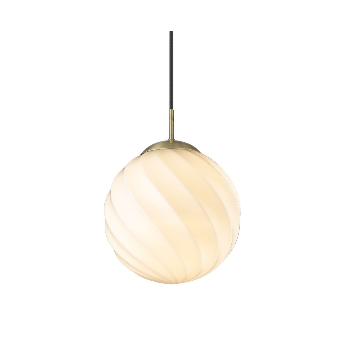 Halo Design No. 739349 Pendelleuchte Twist Ball Opal Messing Antik 25cm
